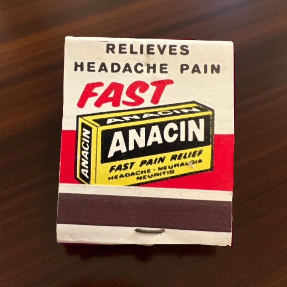 Vintage Dristran Preparation H & Anacin Matchbook Unstruck RARE Gag Gift